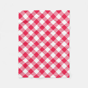 Klassiek rood en wit geruit patroon rustiek fleece deken