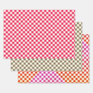 Klassiek rood en wit geruit patroon rustiek inpakpapier vel