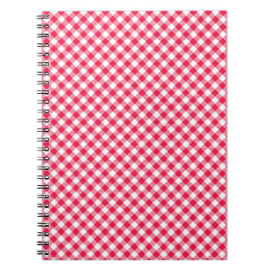 Klassiek rood en wit geruit patroon rustiek notitieboek