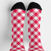 Klassiek rood en wit geruit patroon rustiek sokken (Top)