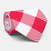Klassiek rood en wit geruit patroon rustiek stropdas (Opgerold)