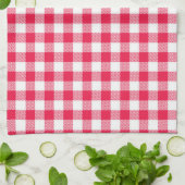 Klassiek rood en wit geruit patroon rustiek theedoek (Gevouwen)