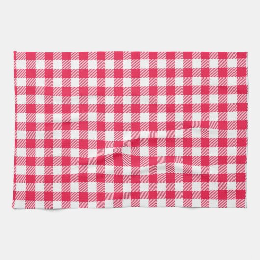 Klassiek rood en wit geruit patroon rustiek theedoek (Horizontaal)