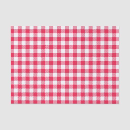Klassiek rood en wit geruit patroon rustiek tissuepapier (Voorkant)