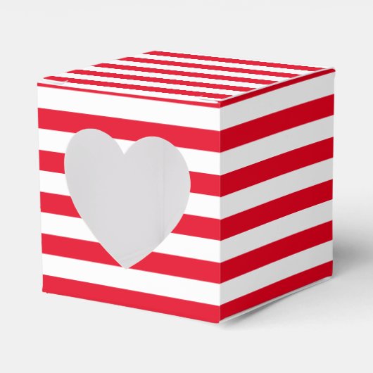 Klassiek rood en wit gestreept bedankdoosjes (Voorkant Zijde)