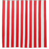 Klassiek rood en wit gestreept douchegordijn (Voorkant)