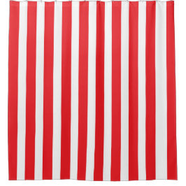 Klassiek rood en wit gestreept douchegordijn