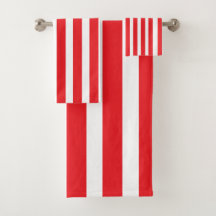 Klassiek rood en wit gestreept douchegordijn