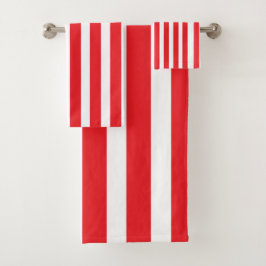 Klassiek rood en wit gestreept douchegordijn bad handdoek