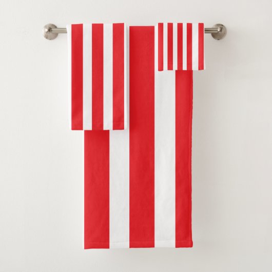 Klassiek rood en wit gestreept douchegordijn bad handdoek (Insitu)