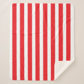 Klassiek rood en wit gestreept sherpa deken (Voorkant)