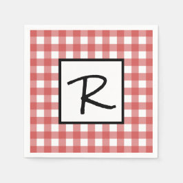 Klassiek Rood en Wit Gingham BBQ Picknickfeest Servet