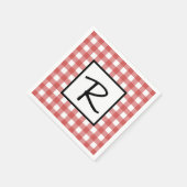 Klassiek Rood en Wit Gingham BBQ Picknickfeest Servet (Hoek)