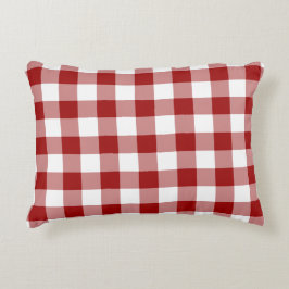 Klassiek rood en wit Gingham patroon Accent Kussen