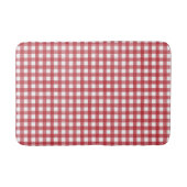 Klassiek Rood en Wit Gingham Plaid Patterned Badmat (Voorkant)