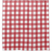 Klassiek Rood en Wit Gingham Plaid Patterned Douchegordijn (Voorkant)