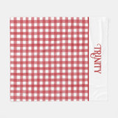 Klassiek Rood en Wit Gingham Plaid Patterned Fleece Deken (Voorkant (Horizontaal))