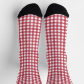 Klassiek Rood en Wit Gingham Plaid Patterned Sokken (Top)