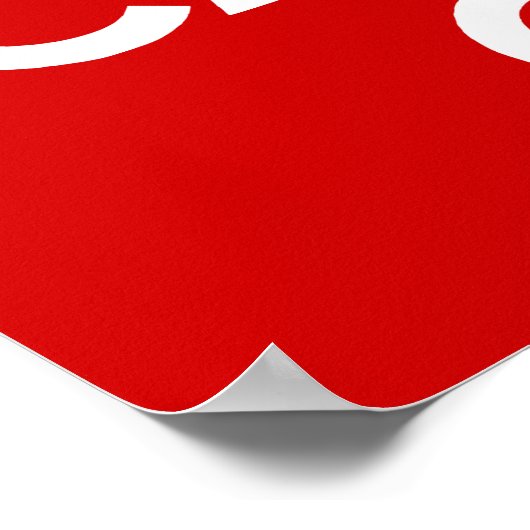 Klassiek rood en wit houden kalm en doorgaan poster (Hoek)