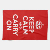 Klassiek rood en wit houden kalm en doorgaan theedoek (Horizontaal)