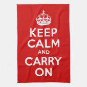 Klassiek rood en wit houden kalm en doorgaan theedoek (Verticaal)