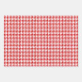 Klassiek rood en wit Houndstooth patroon Inpakpapier Vel (Voorkant 2)