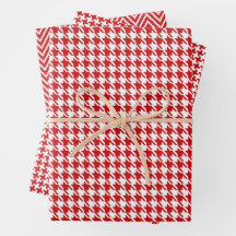 Klassiek rood en wit Houndstooth patroon