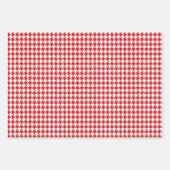 Klassiek rood en wit Houndstooth patroon Inpakpapier Vel (Voorkant)