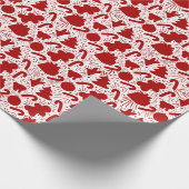 Klassiek rood en wit kerstinpakpapier cadeaupapier (Hoek)