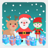 Klassiek  rood en wit pasta vierkante sticker (Voorkant)