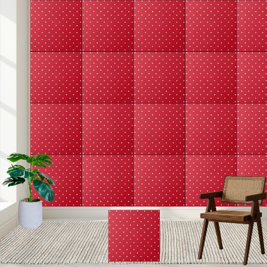 Klassiek rood en wit polka dot patroon tegeltje