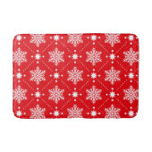 Klassiek rood en wit Snowflakes kerstpatroon Badmat (Voorkant)