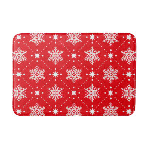 Klassiek rood en wit Snowflakes kerstpatroon Badmat
