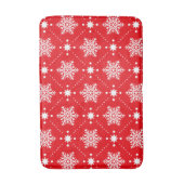 Klassiek rood en wit Snowflakes kerstpatroon Badmat (Voorkant Verticaal)
