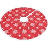 Klassiek rood en wit Snowflakes kerstpatroon Kerstboom Rok (Gekanteld)