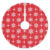Klassiek rood en wit Snowflakes kerstpatroon Kerstboom Rok (Voorkant)