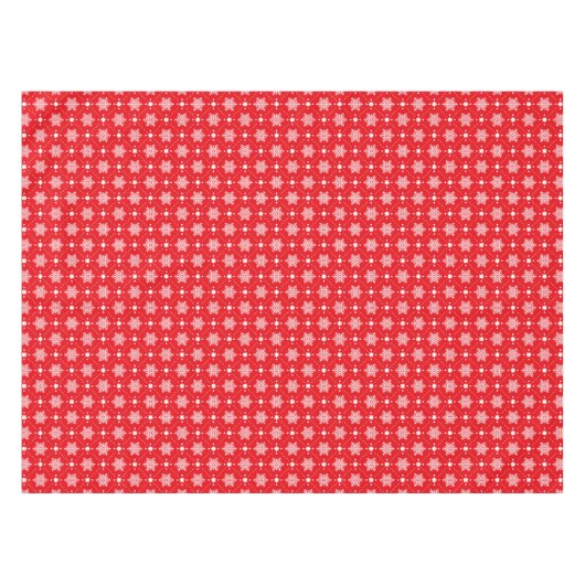 Klassiek rood en wit Snowflakes kerstpatroon Tafelkleed (Voorkant (Horizontaal))