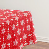Klassiek rood en wit Snowflakes kerstpatroon Tafelkleed (Voorbeeld)