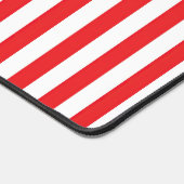 Klassiek rood en wit vertiestreeppatroon bureaumat (Hoek)