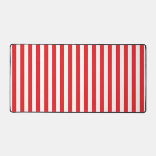 Klassiek rood en wit vertiestreeppatroon bureaumat