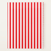 Klassiek rood en wit vertiestreeppatroon planner (Achterkant)