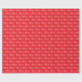 Klassiek rood en wit vrolijk kerstscript cadeaupapier (Vlak)