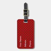 Klassiek rood en zwart Bagagelabel (Voorkant verticaal)