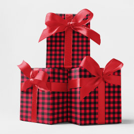 Klassiek rood en zwart Buffalo Plaid Cadeaupapier