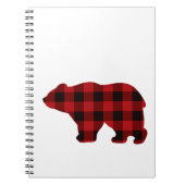 Klassiek rood en zwart geplakt Beer ontwerp Notitieboek (Voorkant)
