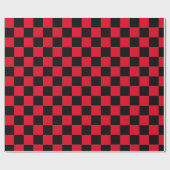 Klassiek rood en zwart geruit (geruit) cadeaupapier (Vlak)