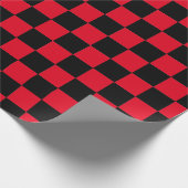 Klassiek rood en zwart geruit (geruit) cadeaupapier (Hoek)