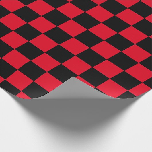 Klassiek rood en zwart geruit (geruit) cadeaupapier (Hoek)