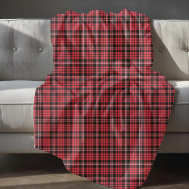 Klassiek rood en zwart geruit patroon fleece deken