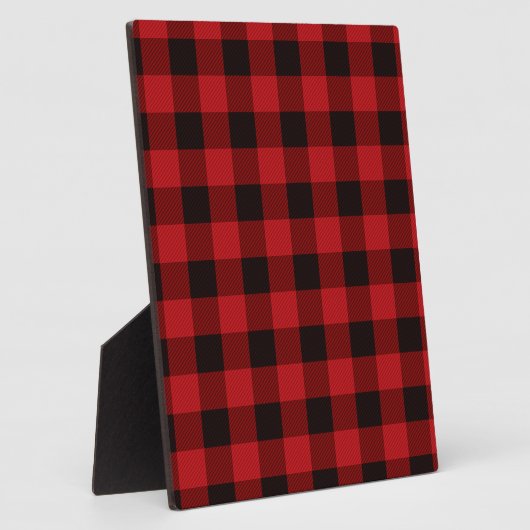 Klassiek rood en zwart geruit patroon fotoplaat (Zijkant)